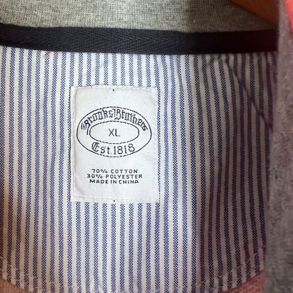 Brooks Brothers Peach Orange 1/4 Zip Long Sleeve Pullover Cotton Blend Sz XL - Picture 8 of 9